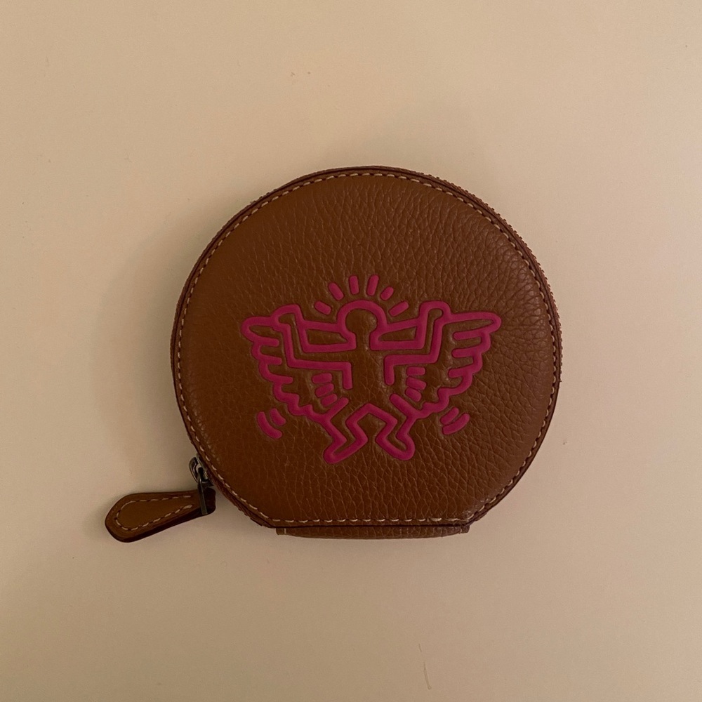 COACH x KEITH HARING Brown Leather Small Wallet